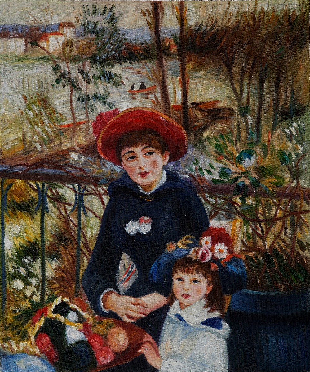 Two Sisters On the Terrace, 1881 - Pierre-Auguste Renoir painting on canvas